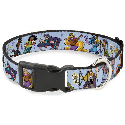 Plastic Clip Collar - Disney 100 Musical Wonder Characters and Music Notes Blues Plastic Clip Collars Disney   
