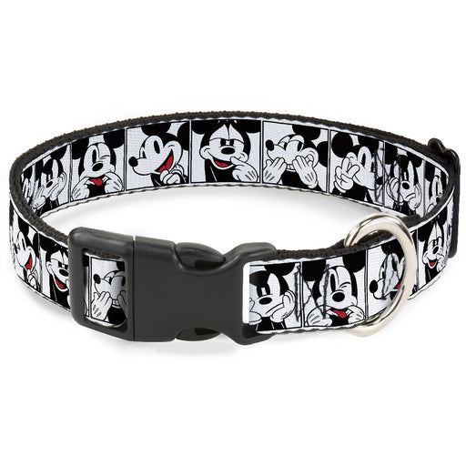 Plastic Clip Collar - Mickey Mouse Expression Blocks White/Black/Red Plastic Clip Collars Disney   