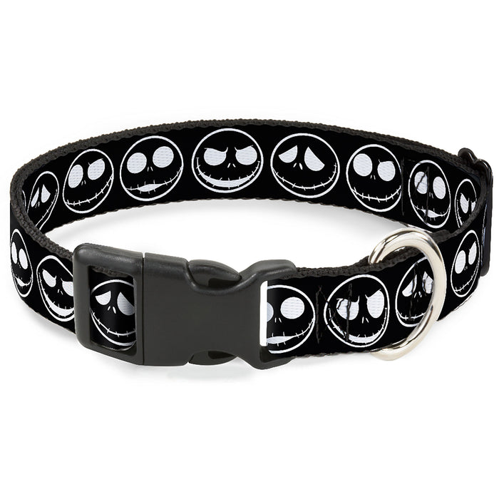 Plastic Clip Collar - The Nightmare Before Christmas Jack 5-Expressions Black/White Plastic Clip Collars Disney   