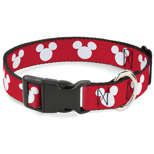 Plastic Clip Collar - Mickey Mouse Ears Icon Red/White Plastic Clip Collars Disney   