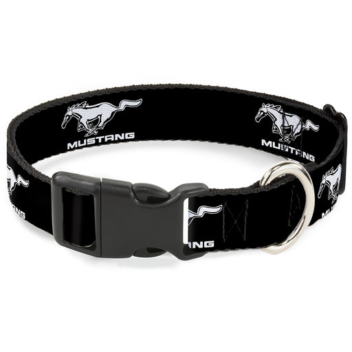 Plastic Clip Collar - Ford Mustang Black/White Logo REPEAT Plastic Clip Collars Ford   