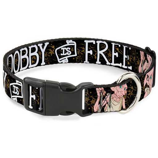 Plastic Clip Collar - DOBBY IS FREE/3-Dobby Poses Star Swirls Black/Gold/White Plastic Clip Collars Warner Bros.   