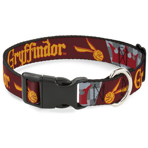 Plastic Clip Collar - Harry Potter GRYFFINDOR/Quiditch Ball/Crown Burgundy Red/Golds/Grays Plastic Clip Collars Warner Bros.   