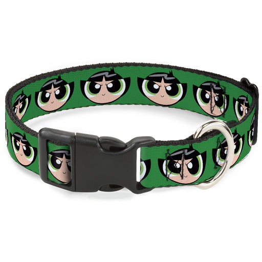 Plastic Clip Collar - The Powerpuff Girls Buttercup Face Close-Up Green Plastic Clip Collars Warner Bros. Animation   