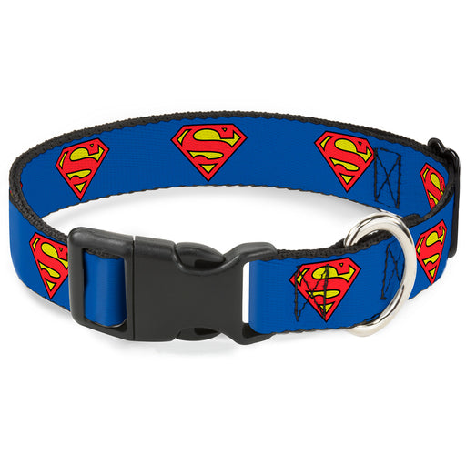 Plastic Clip Collar - Superman Shield Blue Plastic Clip Collars DC Comics   