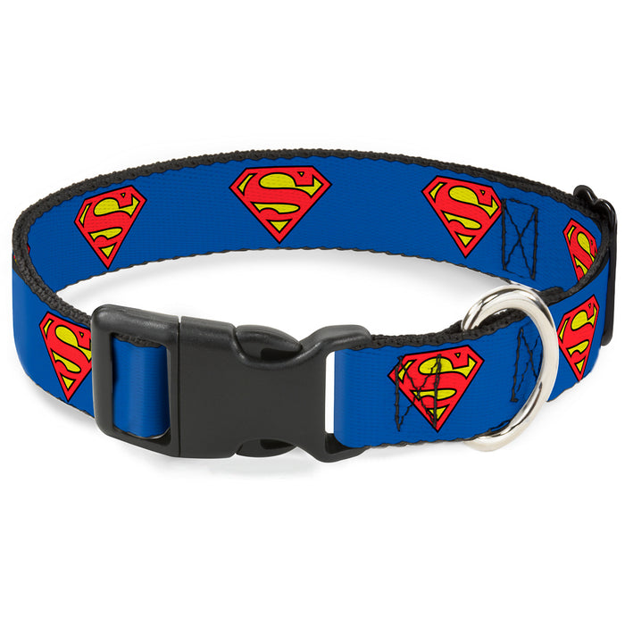 Plastic Clip Collar - Superman Shield Blue Plastic Clip Collars DC Comics   