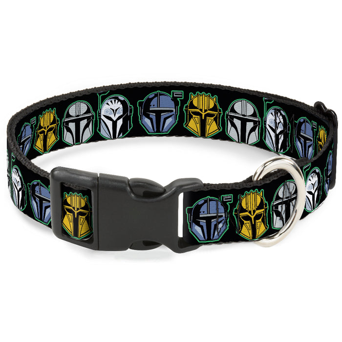 Plastic Clip Collar - Star Wars the Mandalorian Helmets Black/Multi Color Plastic Clip Collars Star Wars   
