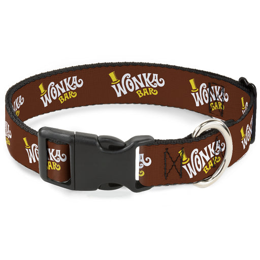 Plastic Clip Collar - Willy Wonka and the Chocolate Factory WONKA BAR Logo Brown/Yellow/White Plastic Clip Collars Warner Bros. Movies   