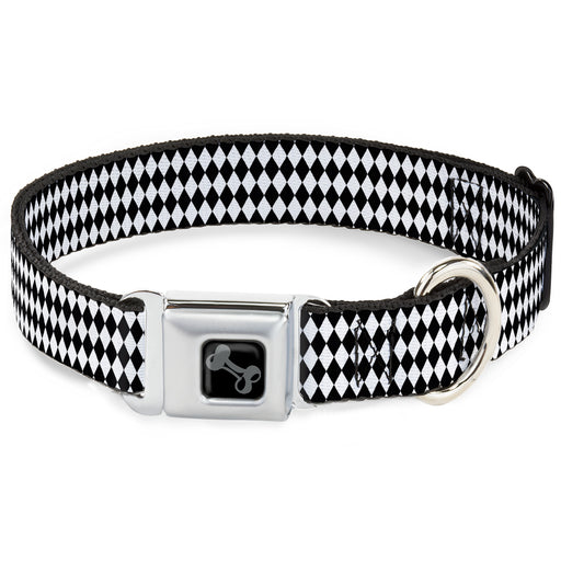 Dog Bone Black/Silver Seatbelt Buckle Collar - Diamonds Stripe White/Black Seatbelt Buckle Collars Buckle-Down   