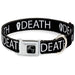Dog Bone Black/Silver Seatbelt Buckle Collar - DEATH/Coffin Black/White Seatbelt Buckle Collars Buckle-Down   