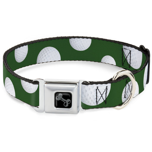 Dog Bone Black/Silver Seatbelt Buckle Collar - Golf Balls Scattered Green/White Seatbelt Buckle Collars Buckle-Down   
