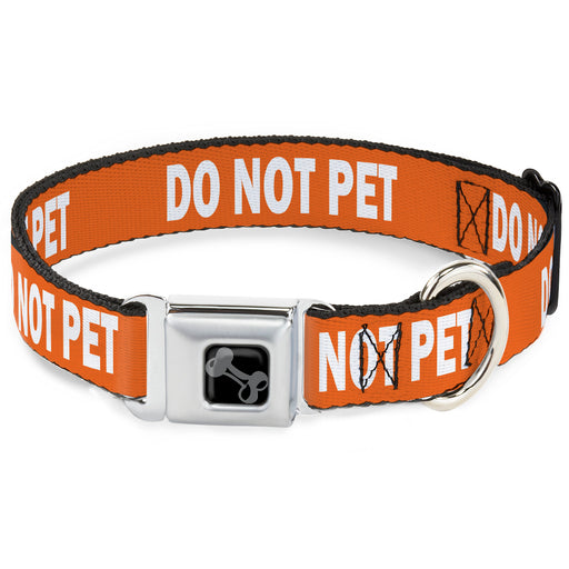 Dog Bone Black/Silver Seatbelt Buckle Collar - Pet Quote DO NOT PET Orange/White Seatbelt Buckle Collars Buckle-Down   
