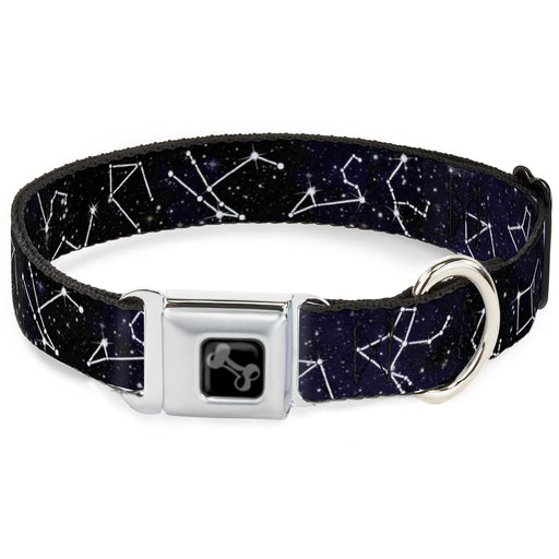 Dog Bone Black/Silver Seatbelt Buckle Collar - Constellations-14 Galaxy/White Seatbelt Buckle Collars Buckle-Down   