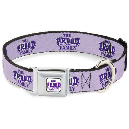THE PROUD FAMILY Title Logo Full Color White/Purple Seatbelt Buckle Collar - THE PROUD FAMILY Title Logo Purples Seatbelt Buckle Collars Disney   