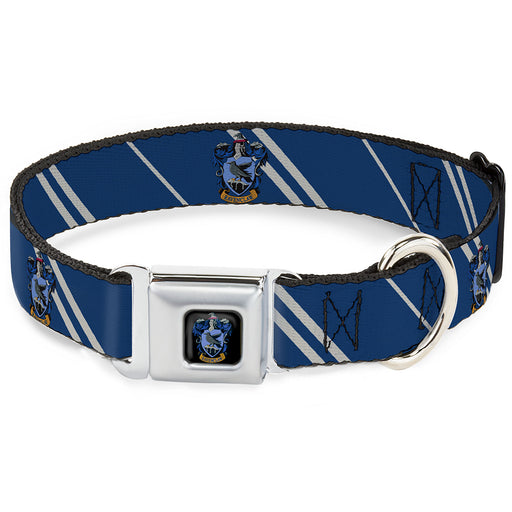 Ravenclaw Crest Full Color Seatbelt Buckle Collar - RAVENCLAW Crest/Stripe Blue/Gray Seatbelt Buckle Collars Warner Bros.   
