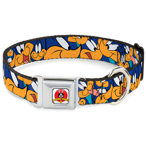 Looney Tunes Logo White Seatbelt Buckle Collar - Road Runner Expressions Stacked Seatbelt Buckle Collars Looney Tunes   