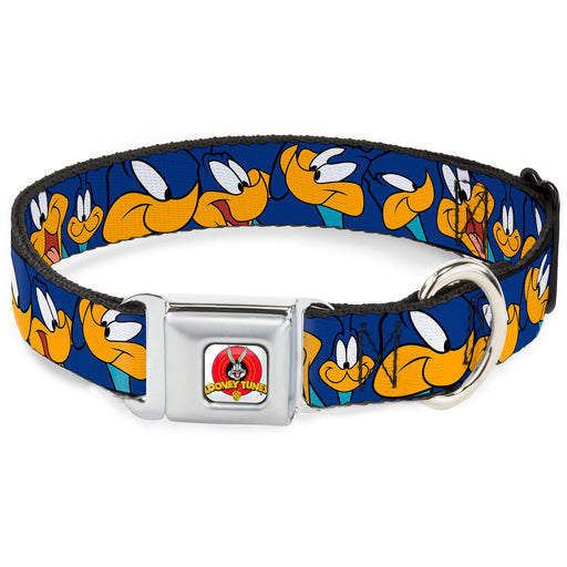 Looney Tunes Logo White Seatbelt Buckle Collar - Road Runner Expressions Royal Seatbelt Buckle Collars Looney Tunes   
