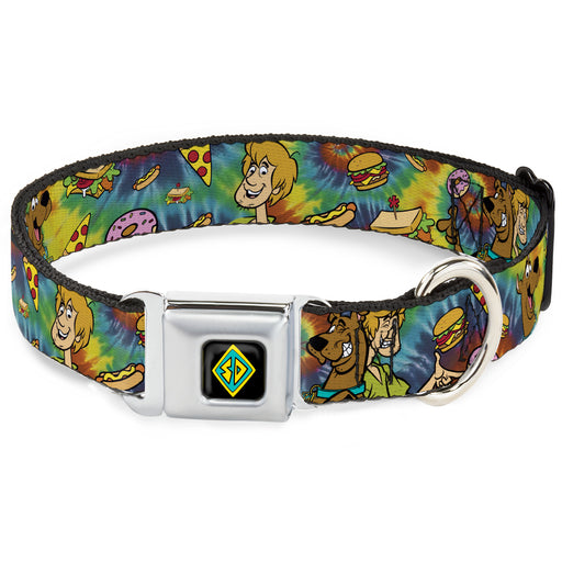 Scooby Doo Dog Tag Full Color Seatbelt Buckle Collar - Scooby Doo and Shaggy Poses/Munchies Tie Dye Multi Color Seatbelt Buckle Collars Scooby Doo   