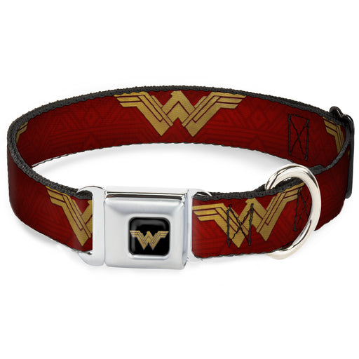 Wonder Woman 2017 Icon Full Color Black/Gold Seatbelt Buckle Collar - Wonder Woman 2017 Icon Reds/Golds Seatbelt Buckle Collars DC Comics   