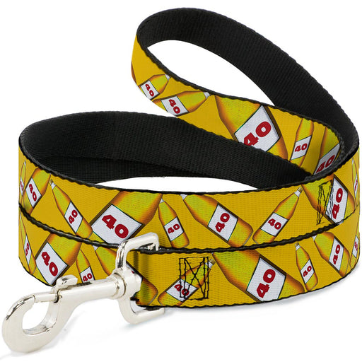 Buckle-Down Dog Leash - 40 Oz. Beer Bottles Yellow Dog Leashes Buckle-Down   