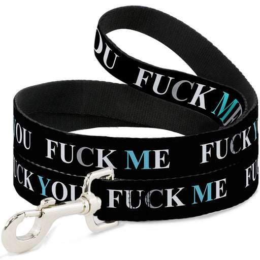 Buckle-Down Dog Leash - FUCK YOU/FUCK ME Black/White/Blue Dog Leashes Buckle-Down   