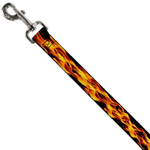 Dog Leash - Flames Vivid Black/Orange Dog Leashes Buckle-Down   