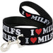 Dog Leash - I "HEART" MILFS Black/White/Red Dog Leashes Buckle-Down   