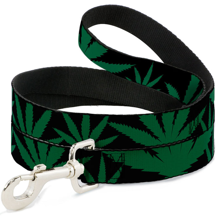 Buckle-Down Dog Leash - Marijuana Leaf Close-Up Dog Leashes Buckle-Down   