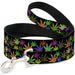 Buckle-Down Dog Leash - Multi Marijuana Leaves Black/Multi Color Dog Leashes Buckle-Down   