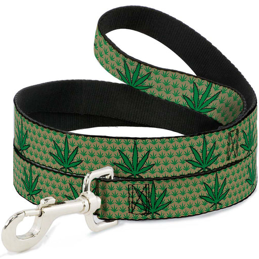 Buckle-Down Dog Leash - Marijuana Garden Tan/Green Dog Leashes Buckle-Down   