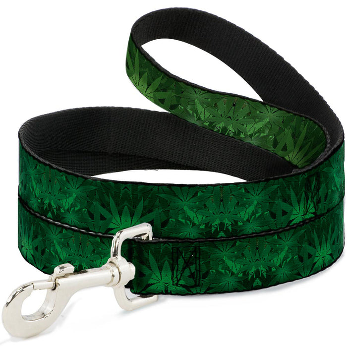 Buckle-Down Dog Leash - Marijuana Leaves Stacked Dog Leashes Buckle-Down   