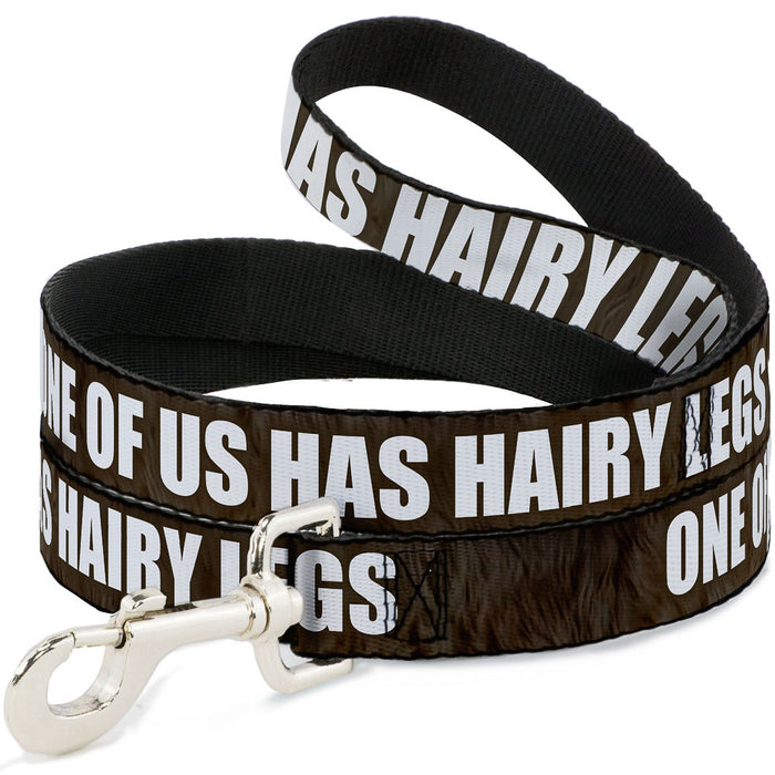 Buckle-Down Dog Leash - ONE OF US HAS HAIRY LEGS/Fur Tan/White Dog Leashes Buckle-Down   