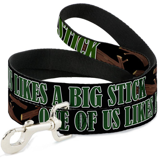 Buckle-Down Dog Leash - ONE OF US LIKES BIG STICKS/Sticks Black/Brown/Green Dog Leashes Buckle-Down   