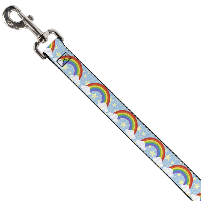 Dog Leash - Rainbows & Stars Light Blue/Yellow/Rainbow Dog Leashes Buckle-Down   