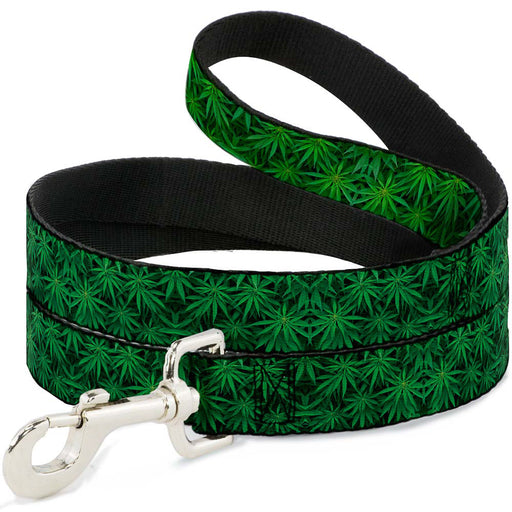 Buckle-Down Dog Leash - Vivid Marijuana Leaves Stacked Dog Leashes Buckle-Down   