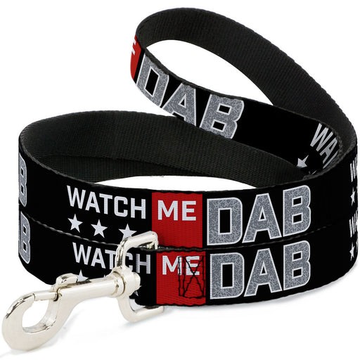 Dog Leash - WATCH ME DAB Stars Black Red White Crackle Gray Dog Leashes Buckle-Down   