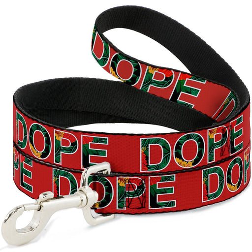 Buckle-Down Dog Leash - DOPE Red/Black/Tropical Flowers Dog Leashes Buckle-Down   