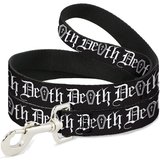 Dog Leash - DEATH w/Coffin Old English Black/White Dog Leashes Buckle-Down   