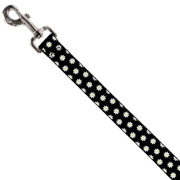Dog Leash - Daisies Scattered Black/White/Yellow Dog Leashes Buckle-Down   