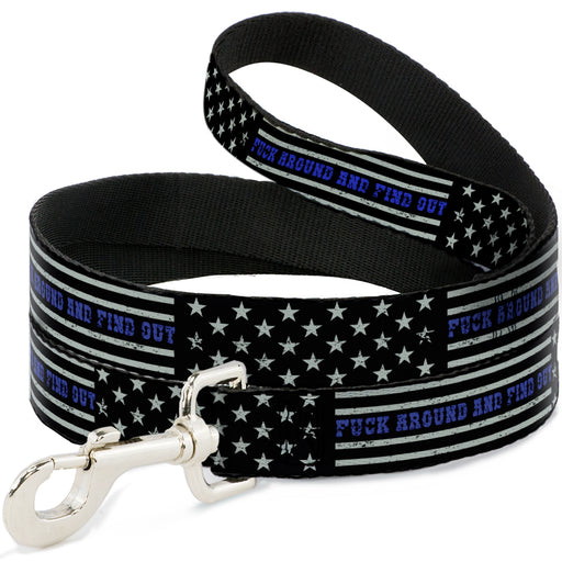 Dog Leash - FAFO FUCK AROUND AND FIND OUT Thin Blue Line Flag Dog Leashes Buckle-Down   