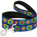 Dog Leash - Funky Flower Drip Blue/Multi Color Dog Leashes Buckle-Down   