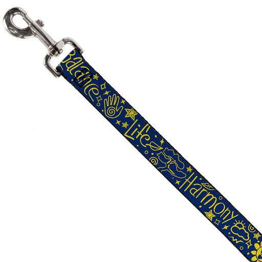 Dog Leash - HARMONY BALANCE LIFE Icons Collage Blue/Yellow Dog Leashes Buckle-Down   