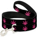 Buckle-Down Dog Leash - Marijuana Leaf Repeat Black/Pink Dog Leashes Buckle-Down   