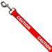 Dog Leash - Pet Quote CAUTION Red/White Dog Leashes Buckle-Down   