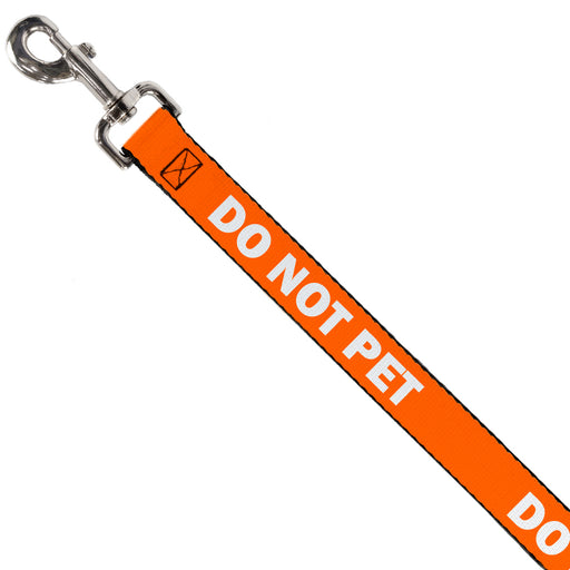 Dog Leash - Pet Quote DO NOT PET Orange/White Dog Leashes Buckle-Down   