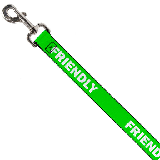 Dog Leash - Pet Quote FRIENDLY Green/White Dog Leashes Buckle-Down   