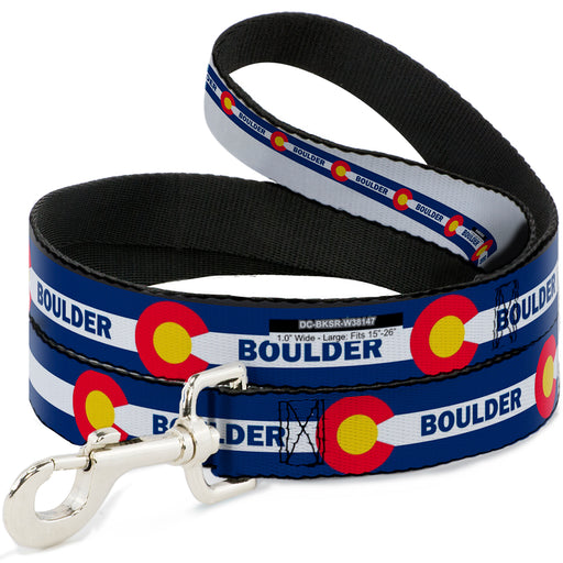 Dog Leash - Colorado BOULDER Flag Blue/White/Red/Yellow Dog Leashes Buckle-Down   