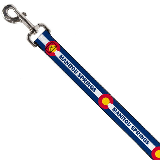 Dog Leash - Colorado MANITOU SPRINGS Flag Blue/White/Red/Yellow Dog Leashes Buckle-Down   