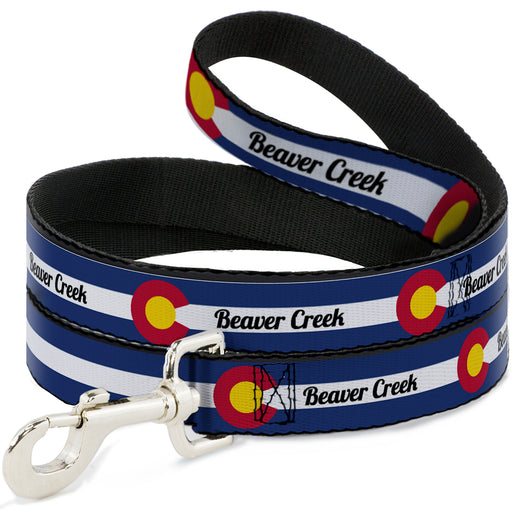 Dog Leash - Colorado BEAVER CREEK Flag Blue/White/Red/Yellow Dog Leashes Buckle-Down   