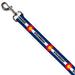 Dog Leash - Colorado STEAMBOAT Flag Blue/White/Red/Yellow Dog Leashes Buckle-Down   